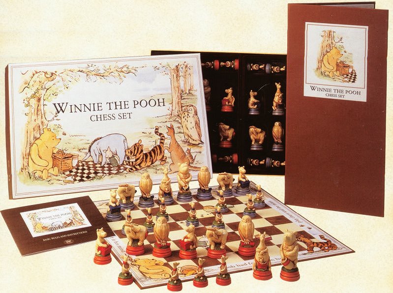 Hand Decorated Winnie The Pooh Chess Set