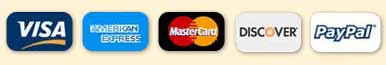 We accept Visa, American Express, MasterCard, and Discover
